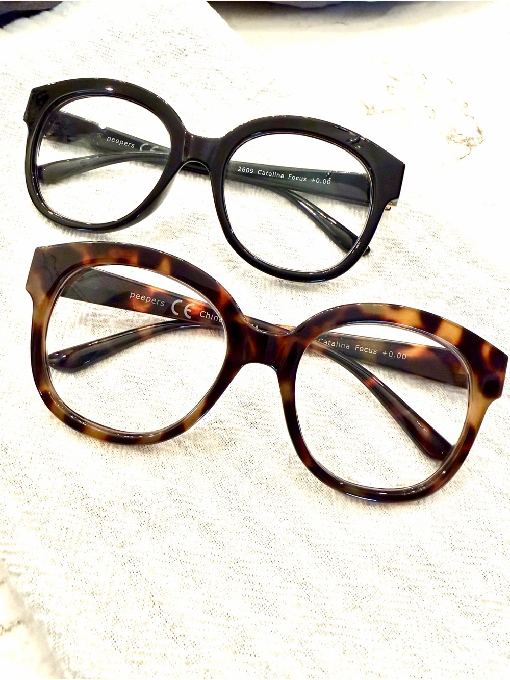 Peepers set of 2, Catalina Focus Glasses Tortoiseshell and Black 0.00 correction